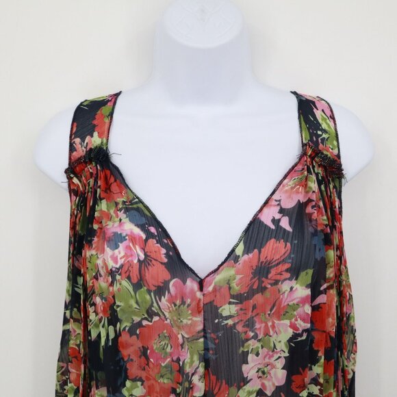 Black Sheep Pleated Mini Dress Womens XS Black Coquette Fairycore Bloomcore Boho - Picture 6 of 16